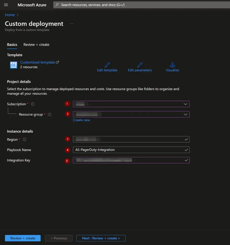 click on “Review + create”