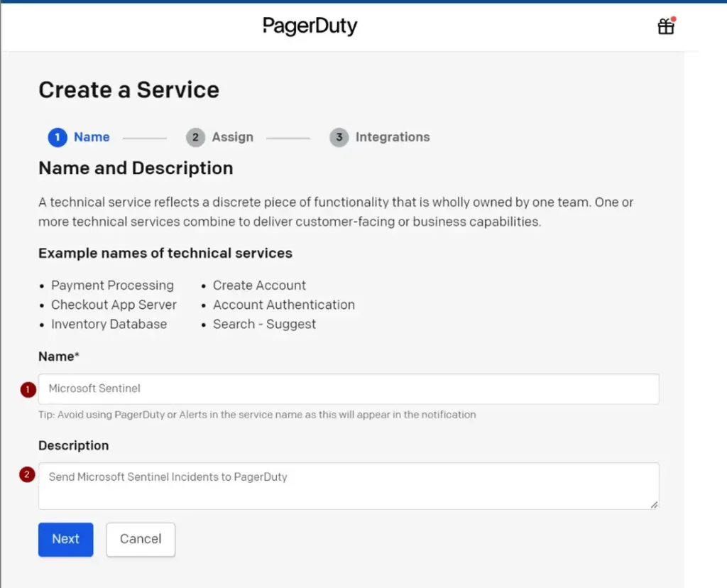 Add a Name and optional Description